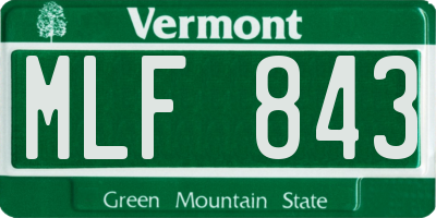 VT license plate MLF843