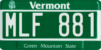 VT license plate MLF881
