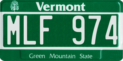 VT license plate MLF974