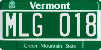 VT license plate MLG018
