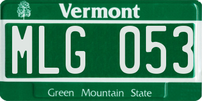 VT license plate MLG053