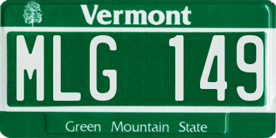VT license plate MLG149