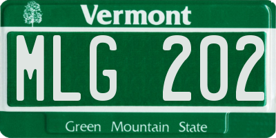 VT license plate MLG202
