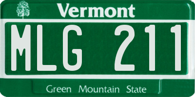 VT license plate MLG211