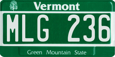 VT license plate MLG236