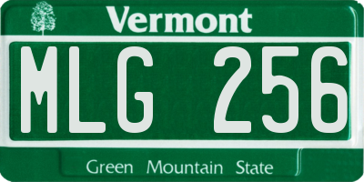 VT license plate MLG256
