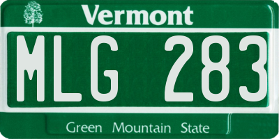 VT license plate MLG283
