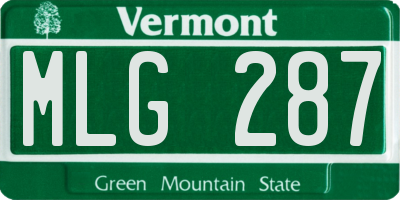 VT license plate MLG287
