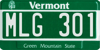 VT license plate MLG301