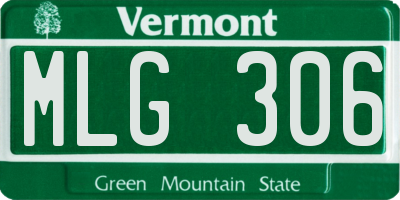 VT license plate MLG306