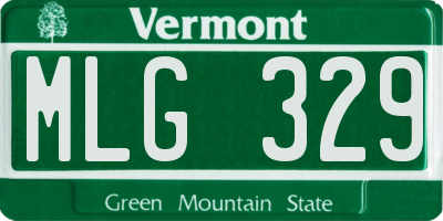 VT license plate MLG329