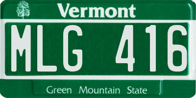 VT license plate MLG416