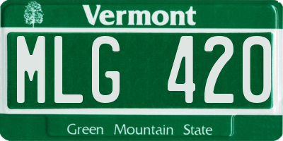 VT license plate MLG420