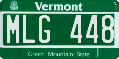 VT license plate MLG448