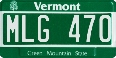 VT license plate MLG470