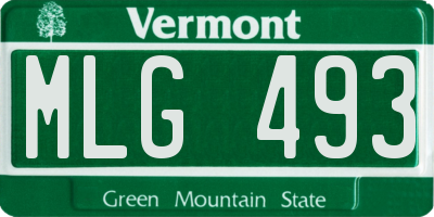 VT license plate MLG493