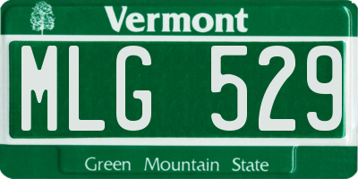 VT license plate MLG529