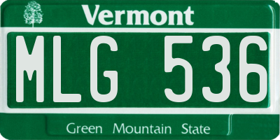 VT license plate MLG536