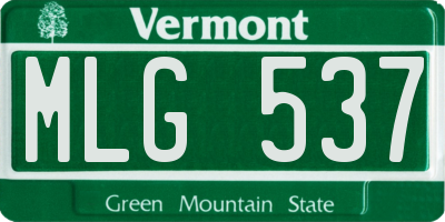 VT license plate MLG537