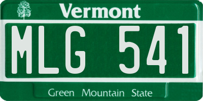 VT license plate MLG541