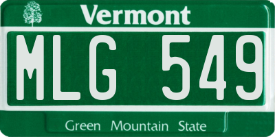 VT license plate MLG549