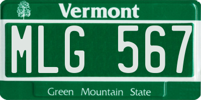 VT license plate MLG567