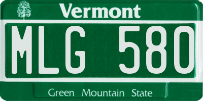 VT license plate MLG580