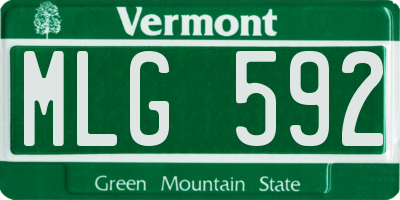 VT license plate MLG592