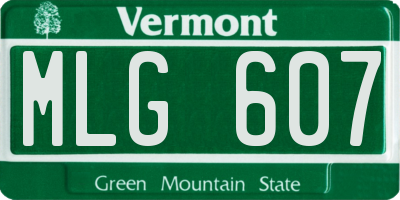 VT license plate MLG607