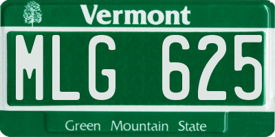 VT license plate MLG625