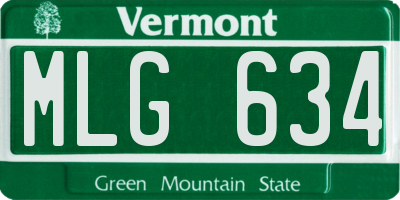 VT license plate MLG634