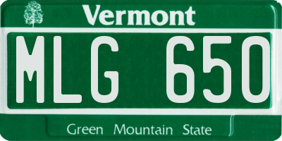 VT license plate MLG650