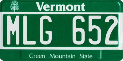VT license plate MLG652