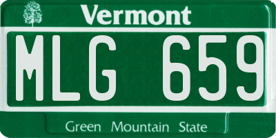 VT license plate MLG659