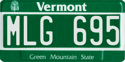 VT license plate MLG695