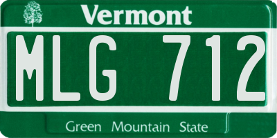 VT license plate MLG712