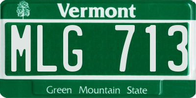VT license plate MLG713