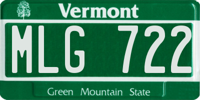 VT license plate MLG722