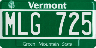 VT license plate MLG725