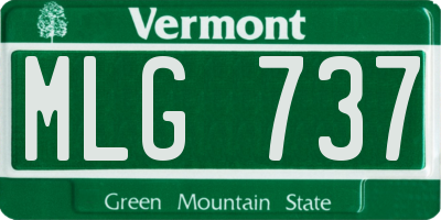 VT license plate MLG737