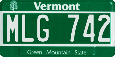 VT license plate MLG742