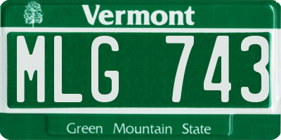 VT license plate MLG743