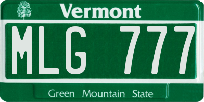 VT license plate MLG777