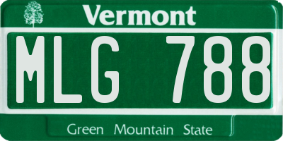 VT license plate MLG788