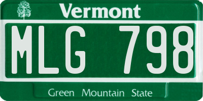 VT license plate MLG798