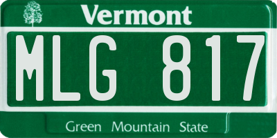 VT license plate MLG817