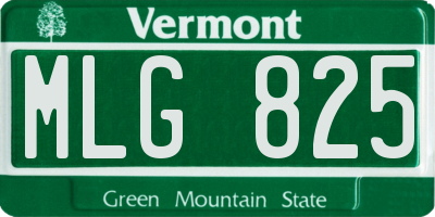 VT license plate MLG825