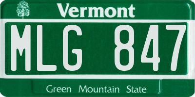 VT license plate MLG847
