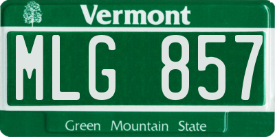 VT license plate MLG857