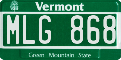 VT license plate MLG868